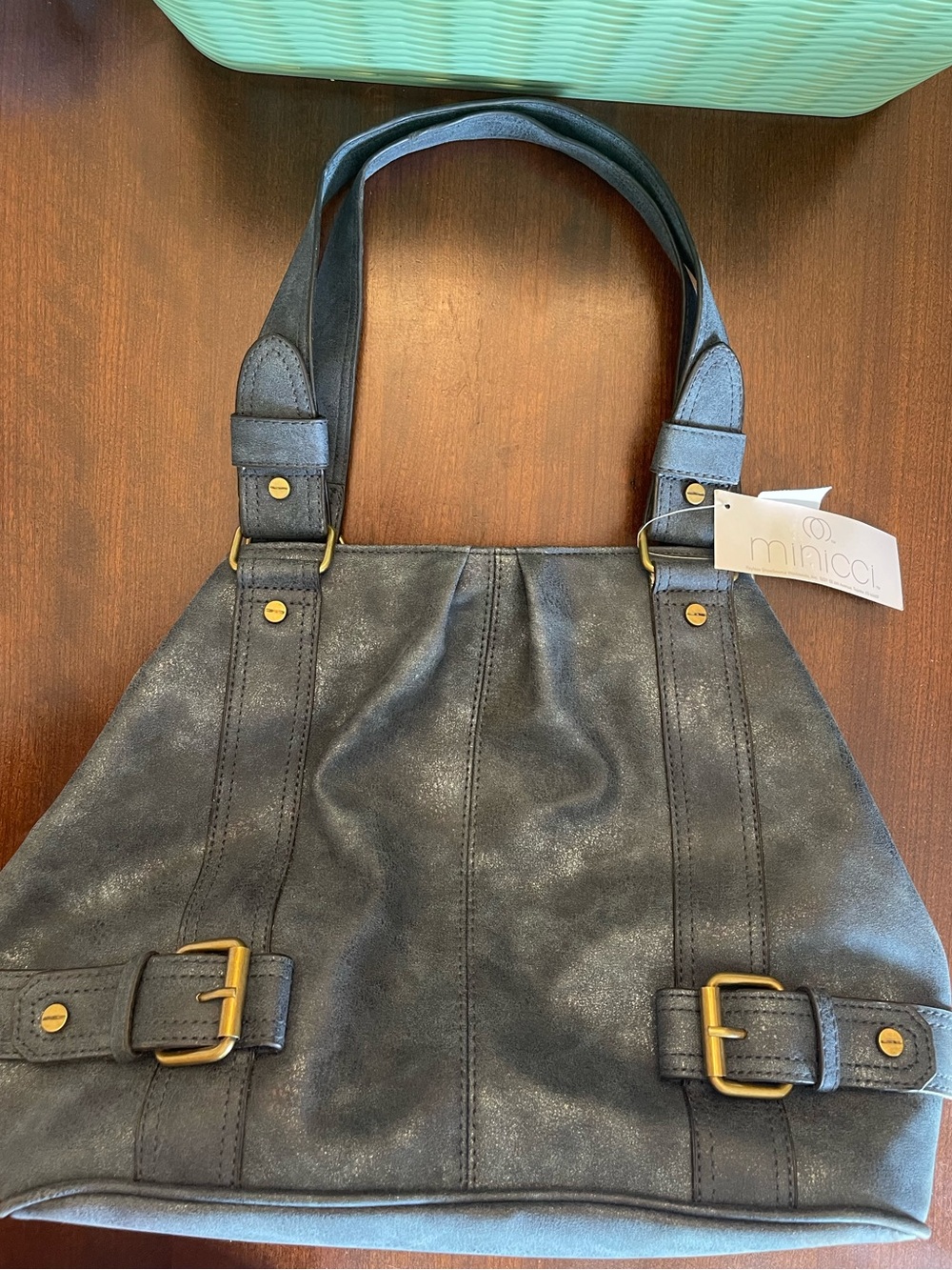 NWT Minicci Denim Blue Colored Shoulder Bag / Purse. - Picture 6 of 13